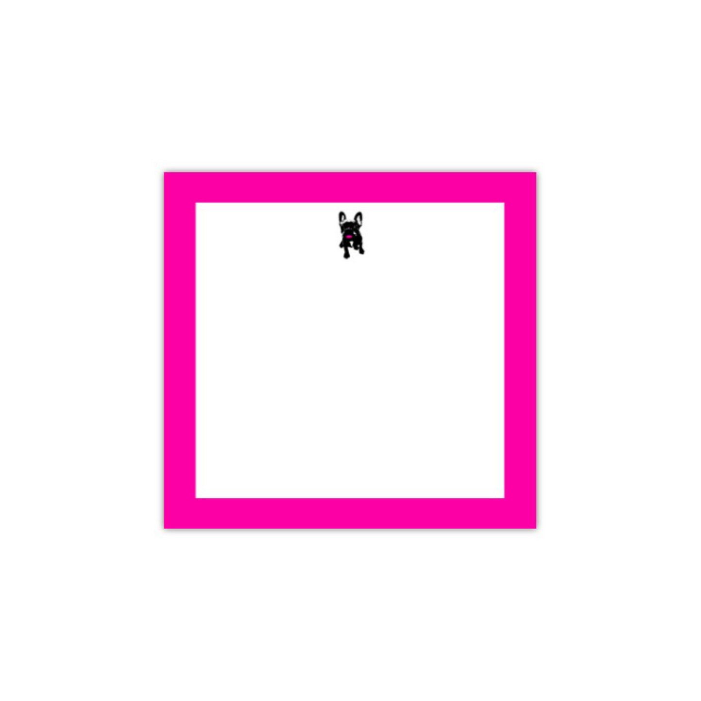 haute frenchie hot pink bordered Post-It brand sticky notes