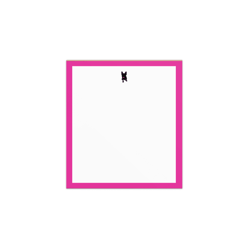 haute frenchie hot pink border frenchie notepad