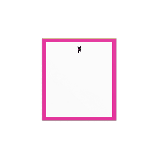 haute frenchie hot pink border frenchie notepad