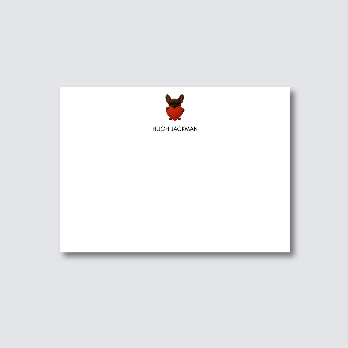 Custom "Heart Frenchie" Stationery Personalized with Your Name