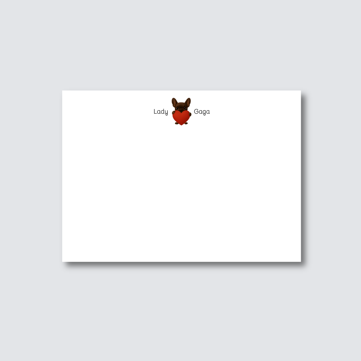 Custom "Heart Frenchie" Stationery Personalized with Your Name