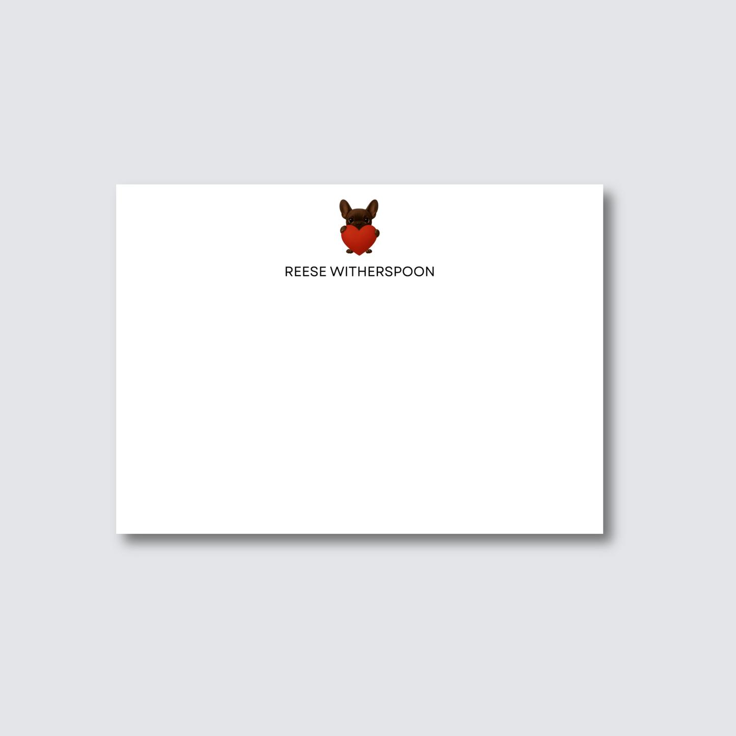 Custom "Heart Frenchie" Stationery Personalized with Your Name