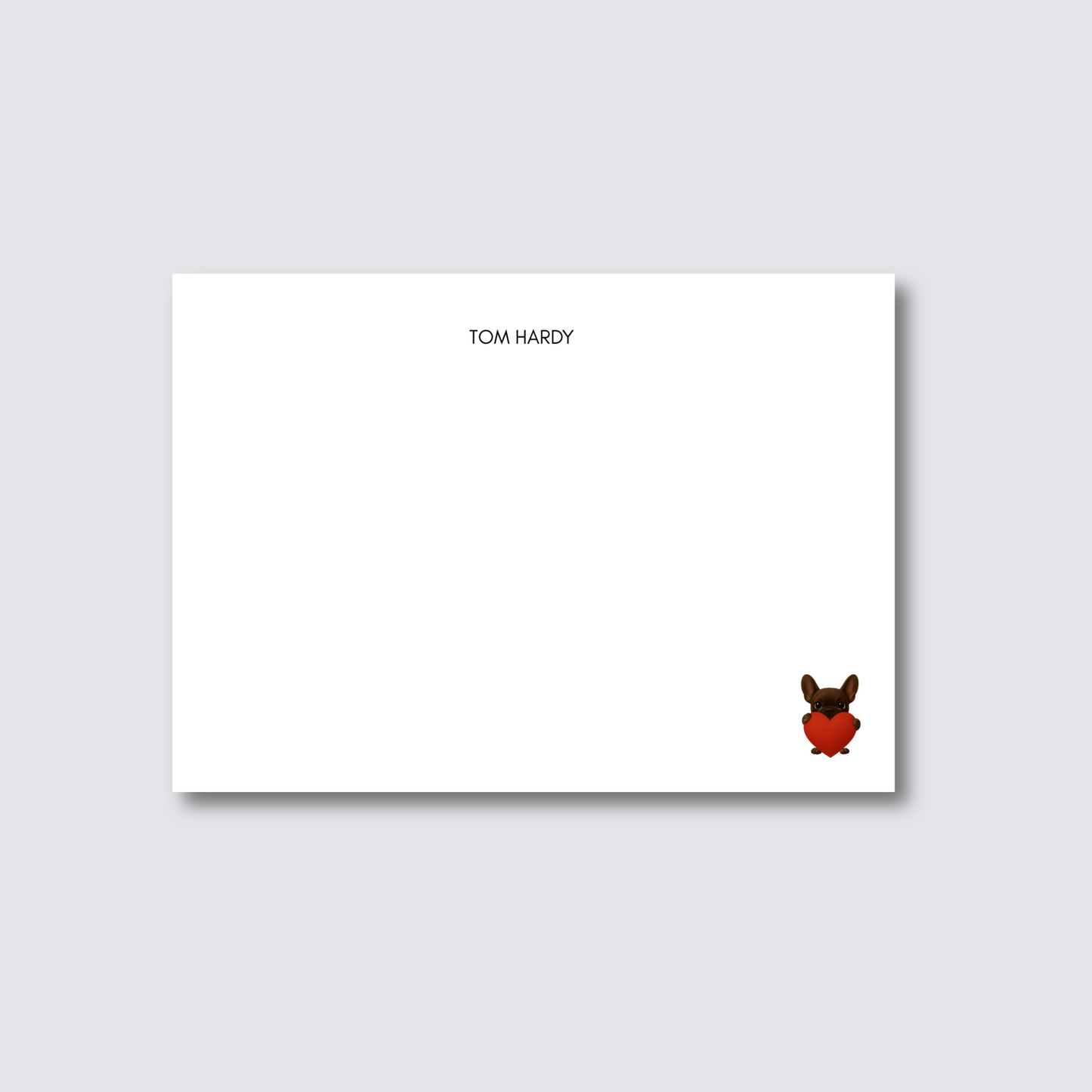 Custom "Heart Frenchie" Stationery Personalized with Your Name
