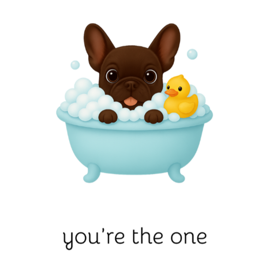 you're the one frenchie 4x6 note card