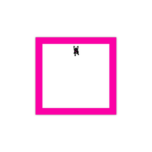 haute frenchie hot pink bordered Post-It brand sticky notes