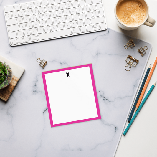 haute frenchie hot pink border frenchie notepad