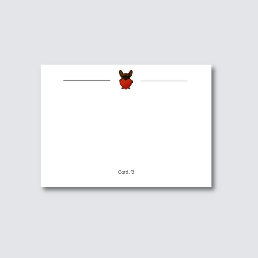 Custom "Heart Frenchie" Stationery Personalized with Your Name