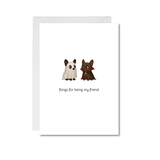 fangs for being my friend 4x6 note card