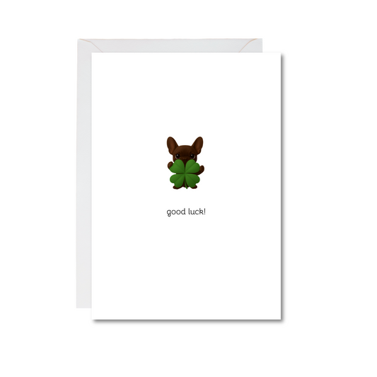 good luck frenchie 4x6 note card