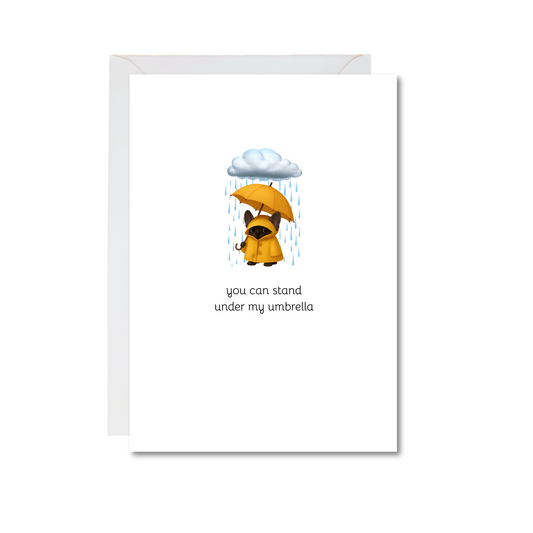 you can stand under my umbrella frenchie 4x6 note card