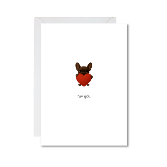 ruv you frenchie 4x6 note card